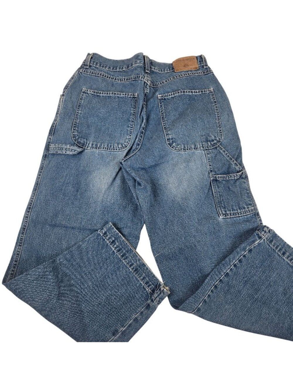 Vintage 90s London Jean Womens 14P Blue Denim Carpenter Jeans USA Wide Leg
